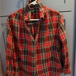 Madewell Red and Green Plaid Shirt